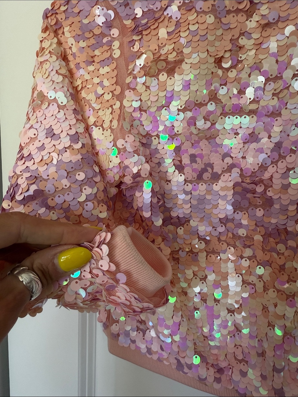 H&M Kids Peachy Pink Iridescent Sequin Jacket - Picture 3 of 4